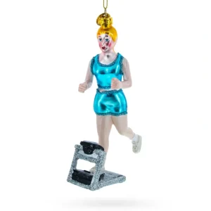 Shop All | Active Treadmill Runner Fitness Girl - Blown Glass Christmas Ornament - CaringForTots - Professional Baby and Children's Products | Caring for Growth, Caring for Every Moment