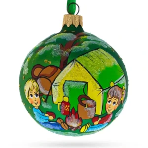 Shop All | Adventurous Hiking & Camping - Blown Glass Ball Christmas Ornament 3.25 Inches - CaringForTots - Professional Baby and Children's Products | Caring for Growth, Caring for Every Moment