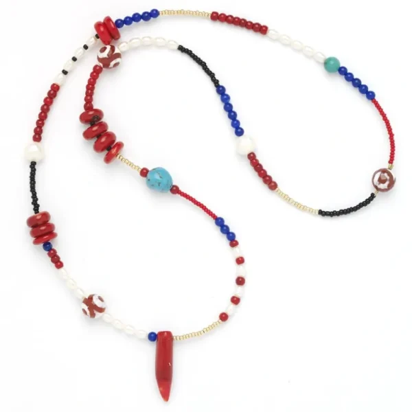 Shop All | Americana Pearl & Gem Necklace - CaringForTots - Professional Baby and Children's Products | Caring for Growth, Caring for Every Moment