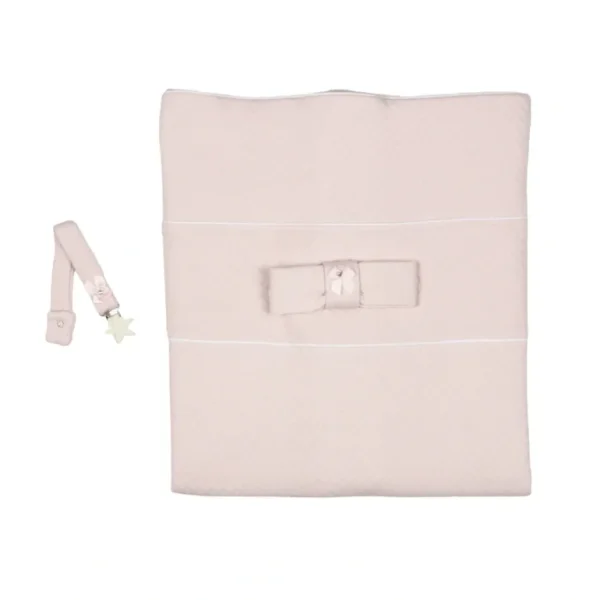Shop All | Anael | Girls Pale Pink Blanket & Pacifier-clip - CaringForTots - Professional Baby and Children's Products | Caring for Growth, Caring for Every Moment
