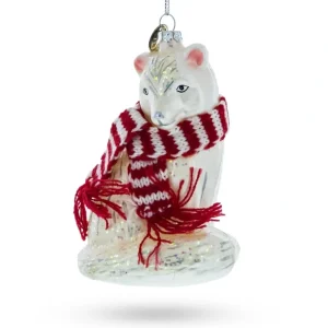 Shop All | Arctic Fox With Scarf - Blown Glass Christmas Ornament - CaringForTots - Professional Baby and Children's Products | Caring for Growth, Caring for Every Moment