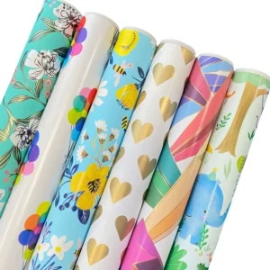 Shop All | Assorted Wrapping Paper Roll Bundle (12.5 sq ft per roll, 75 total sq ft), 6 Pack - CaringForTots - Professional Baby and Children's Products | Caring for Growth, Caring for Every Moment