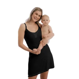 Shop All | Aurora Mesh Nursing Nightgown | Black - CaringForTots - Professional Baby and Children's Products | Caring for Growth, Caring for Every Moment