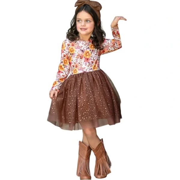 Shop All | Autumn Floral Tutu Dress - CaringForTots - Professional Baby and Children's Products | Caring for Growth, Caring for Every Moment