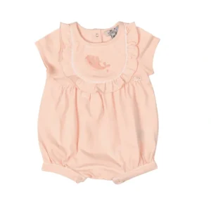 Shop All | Baby Girls Pink Organic Cotton Romper - CaringForTots - Professional Baby and Children's Products | Caring for Growth, Caring for Every Moment