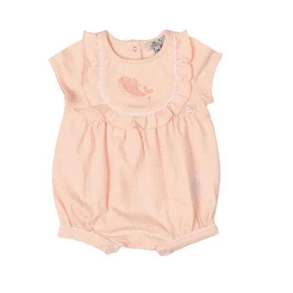 Shop All | Baby Girls Pink Organic Cotton Romper - CaringForTots - Professional Baby and Children's Products | Caring for Growth, Caring for Every Moment