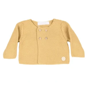 Shop All | Baby Mustard Yellow Organic Cotton Knit Cardigan - CaringForTots - Professional Baby and Children's Products | Caring for Growth, Caring for Every Moment