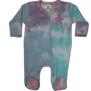 Shop All | Baby Zipper Footie - Star Tie Dye - CaringForTots - Professional Baby and Children's Products | Caring for Growth, Caring for Every Moment
