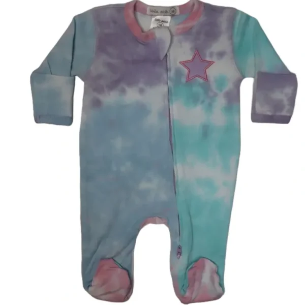 Shop All | Baby Zipper Footie - Star Tie Dye - CaringForTots - Professional Baby and Children's Products | Caring for Growth, Caring for Every Moment