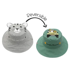 Shop All | Baby/kids Reversible Sun Hat - Tiger | Safari Truck - CaringForTots - Professional Baby and Children's Products | Caring for Growth, Caring for Every Moment