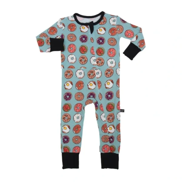 Shop All | Bagels Bamboo Long Sleeve Convertible Romper - CaringForTots - Professional Baby and Children's Products | Caring for Growth, Caring for Every Moment