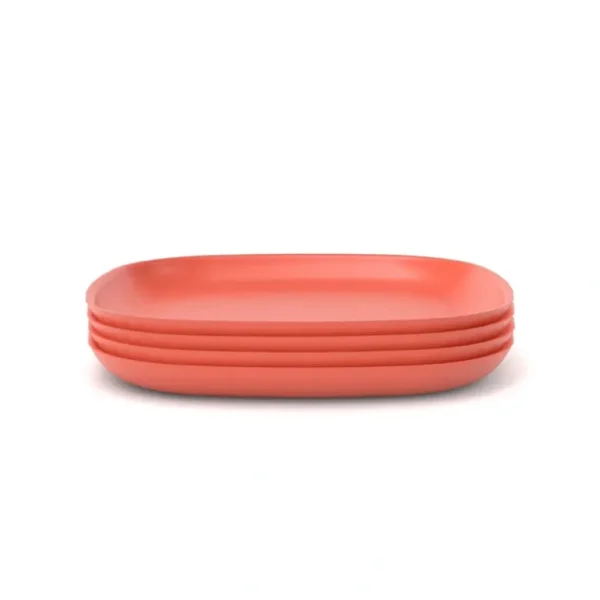 Shop All | Bamboo Dinner Plate - 4 Piece Set - Persimmon - CaringForTots - Professional Baby and Children's Products | Caring for Growth, Caring for Every Moment