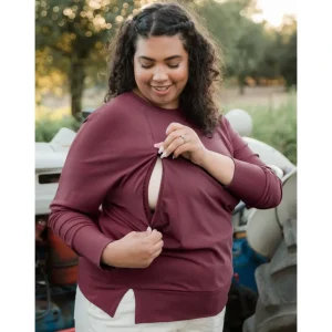 Shop All | Bamboo Maternity & Nursing Crew Neck Sweatshirt | Fig - CaringForTots - Professional Baby and Children's Products | Caring for Growth, Caring for Every Moment