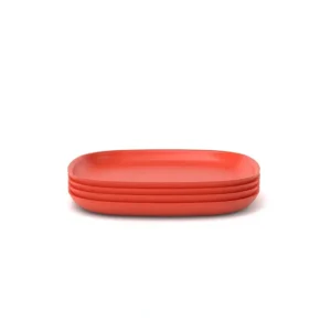 Shop All | Bamboo Medium Plate - 4 Piece Set - Persimmon - CaringForTots - Professional Baby and Children's Products | Caring for Growth, Caring for Every Moment