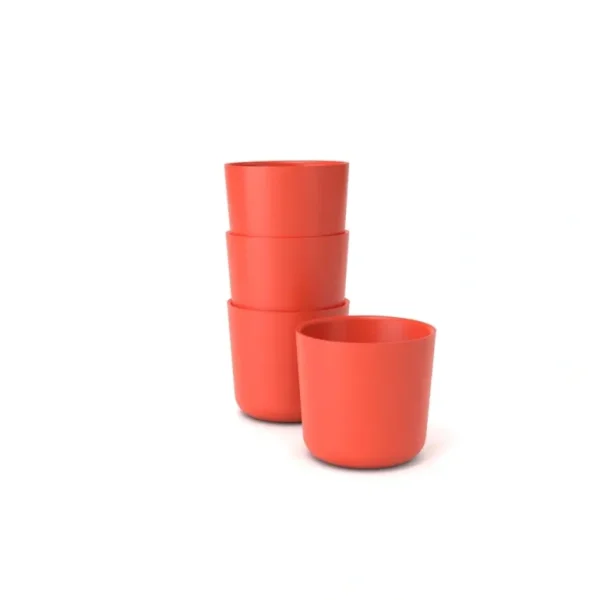 Shop All | Bamboo Small Cup - 4 Piece Set Persimmon - CaringForTots - Professional Baby and Children's Products | Caring for Growth, Caring for Every Moment