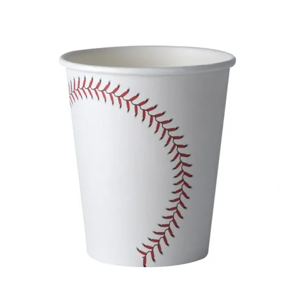 Shop All | Baseball Themed 9 Oz Disposable Paper Cups 100 Pack - CaringForTots - Professional Baby and Children's Products | Caring for Growth, Caring for Every Moment