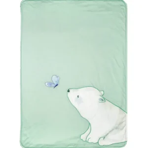 Shop All | Basil Bear Mint Applique Baby Blanket - CaringForTots - Professional Baby and Children's Products | Caring for Growth, Caring for Every Moment