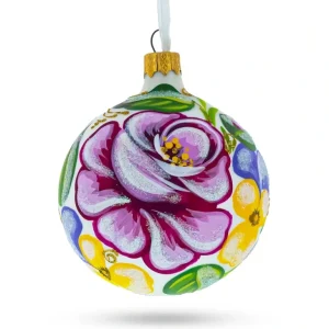 Shop All | Beautiful Pink Roses - Blown Glass Ball Christmas Ornament 3.25 Inches - CaringForTots - Professional Baby and Children's Products | Caring for Growth, Caring for Every Moment