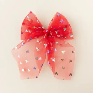 Shop All | Bibbidi Bobbidi - Red | Tulle Statement Bow - CaringForTots - Professional Baby and Children's Products | Caring for Growth, Caring for Every Moment