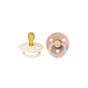 Shop All | BIBS Colour Symmetrical Pacifier - 2 Pack - Ivory/Blush - Latex - CaringForTots - Professional Baby and Children's Products | Caring for Growth, Caring for Every Moment