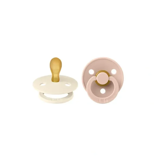 Shop All | BIBS Colour Symmetrical Pacifier - 2 Pack - Ivory/Blush - Latex - CaringForTots - Professional Baby and Children's Products | Caring for Growth, Caring for Every Moment