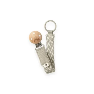 Shop All | BIBS Paci Braid Pacifier Clip - Sand + Ivory - CaringForTots - Professional Baby and Children's Products | Caring for Growth, Caring for Every Moment