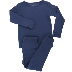 Shop All | Big Kid Pajama - Navy Blue Ribbed - CaringForTots - Professional Baby and Children's Products | Caring for Growth, Caring for Every Moment