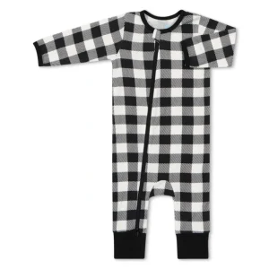 Shop All | Black & White Plaid Romper - CaringForTots - Professional Baby and Children's Products | Caring for Growth, Caring for Every Moment