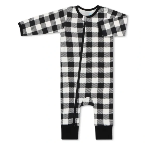 Shop All | Black & White Plaid Romper - CaringForTots - Professional Baby and Children's Products | Caring for Growth, Caring for Every Moment