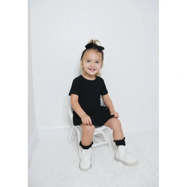 Shop All | Black Rib Dream Bodysuit Dress - CaringForTots - Professional Baby and Children's Products | Caring for Growth, Caring for Every Moment