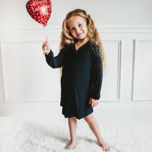 Shop All | Black Rib Girl's Dream Gown - CaringForTots - Professional Baby and Children's Products | Caring for Growth, Caring for Every Moment