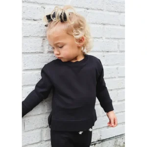 Shop All | Black Terry Dream Pullover - CaringForTots - Professional Baby and Children's Products | Caring for Growth, Caring for Every Moment