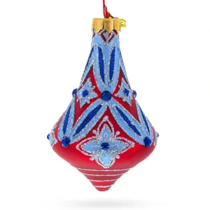 Shop All | Blue Geometrical Pattern Glass Bell Finial Christmas Ornament - CaringForTots - Professional Baby and Children's Products | Caring for Growth, Caring for Every Moment