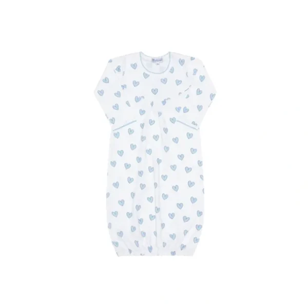 Shop All | Blue Heart Print Gown - CaringForTots - Professional Baby and Children's Products | Caring for Growth, Caring for Every Moment