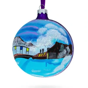 Shop All | Blue Lagoon, Iceland Glass Ball Christmas Ornament 4 Inches - CaringForTots - Professional Baby and Children's Products | Caring for Growth, Caring for Every Moment