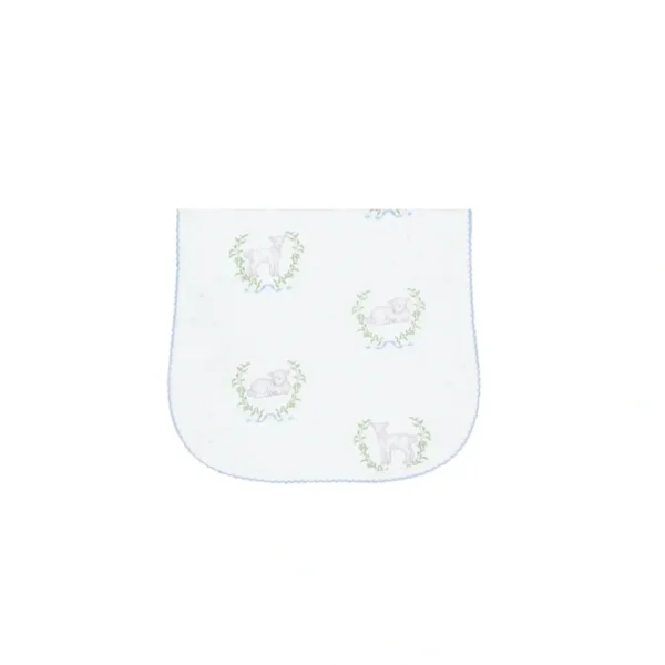 Shop All | Blue Lamb Print Burp Cloth - CaringForTots - Professional Baby and Children's Products | Caring for Growth, Caring for Every Moment