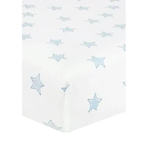 Shop All | Blue Stars Print Crib Sheets - CaringForTots - Professional Baby and Children's Products | Caring for Growth, Caring for Every Moment