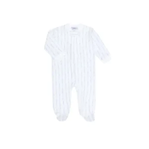 Shop All | Blue Twirls Zipper Footie - CaringForTots - Professional Baby and Children's Products | Caring for Growth, Caring for Every Moment