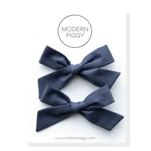 Shop All | Blueberry | Pigtail Set - Hand-tied Bow - CaringForTots - Professional Baby and Children's Products | Caring for Growth, Caring for Every Moment