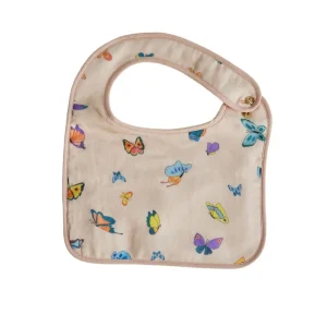 Shop All | Blush Peach Madame Butterfly Bib - CaringForTots - Professional Baby and Children's Products | Caring for Growth, Caring for Every Moment