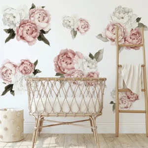 Shop All | Blushing Peony Wall Decal Clusters - CaringForTots - Professional Baby and Children's Products | Caring for Growth, Caring for Every Moment