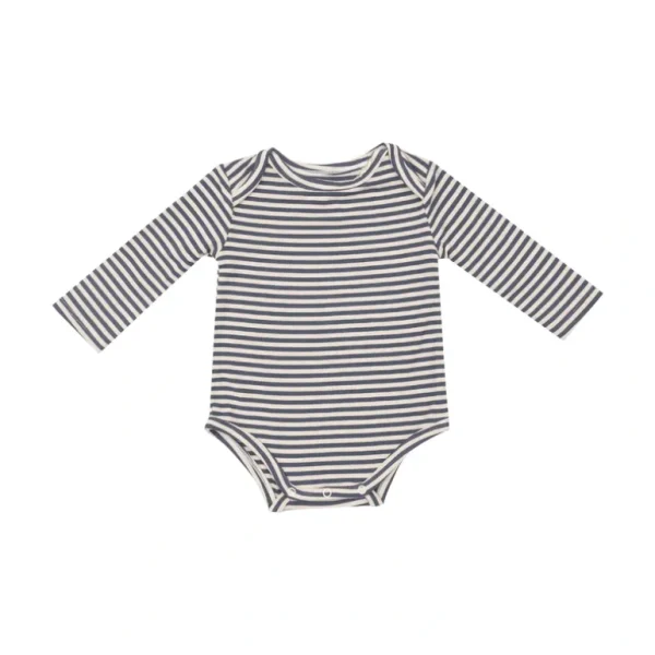 Shop All | Bodysuit - Footballs + Navy & Oat Stripe - CaringForTots - Professional Baby and Children's Products | Caring for Growth, Caring for Every Moment