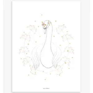 Shop All | Botany - Children's Poster - Swan And Flowers - CaringForTots - Professional Baby and Children's Products | Caring for Growth, Caring for Every Moment