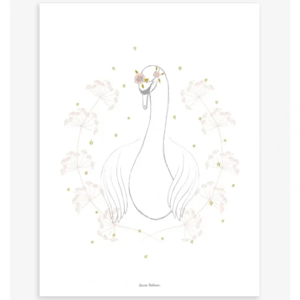 Shop All | Botany - Children's Poster - Swan And Flowers - CaringForTots - Professional Baby and Children's Products | Caring for Growth, Caring for Every Moment