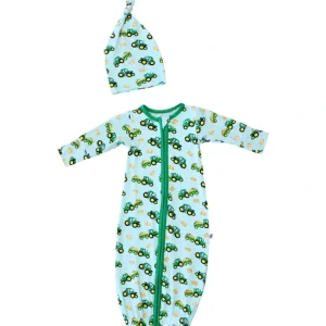 Shop All | Breeze Tractors & Birdees Newborn Gown & Knot Hat Set - CaringForTots - Professional Baby and Children's Products | Caring for Growth, Caring for Every Moment