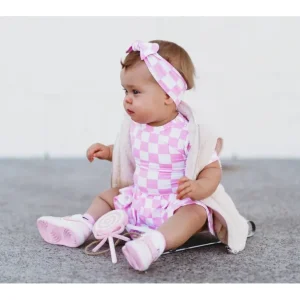 Shop All | Bubblegum Checkers Dream Bodysuit Dress - CaringForTots - Professional Baby and Children's Products | Caring for Growth, Caring for Every Moment