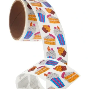 Shop All | Bulk Roll Prismatic Stickers, Ice Cream Soda and Cake (100 Repeats) - CaringForTots - Professional Baby and Children's Products | Caring for Growth, Caring for Every Moment