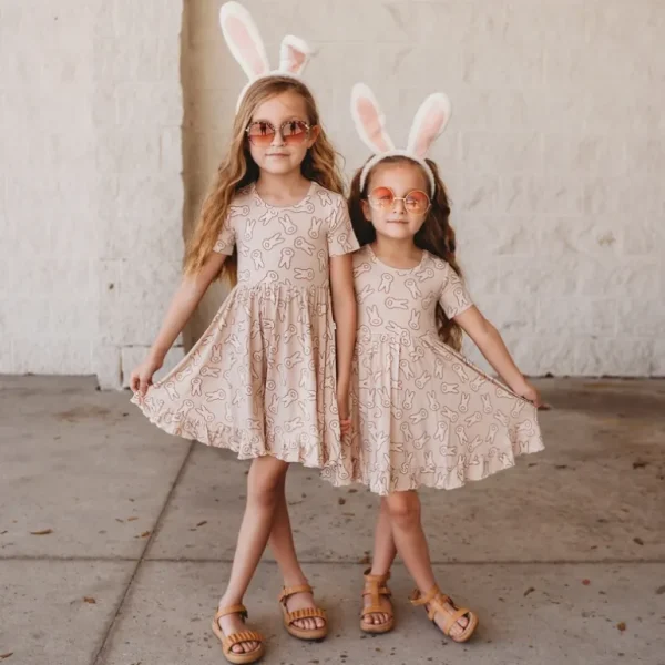 Shop All | Bunny Tails Dream Ruffle Dress - CaringForTots - Professional Baby and Children's Products | Caring for Growth, Caring for Every Moment