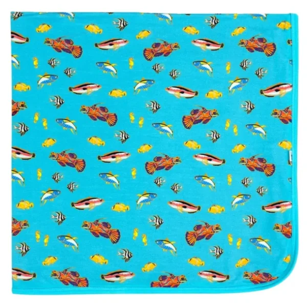 Shop All | Calypso Fish Swaddling Blanket - CaringForTots - Professional Baby and Children's Products | Caring for Growth, Caring for Every Moment