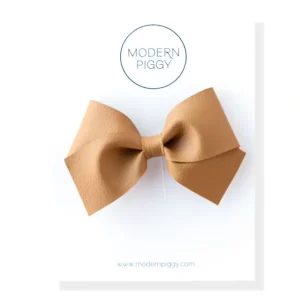 Shop All | Camel | Big Leather Bow - CaringForTots - Professional Baby and Children's Products | Caring for Growth, Caring for Every Moment